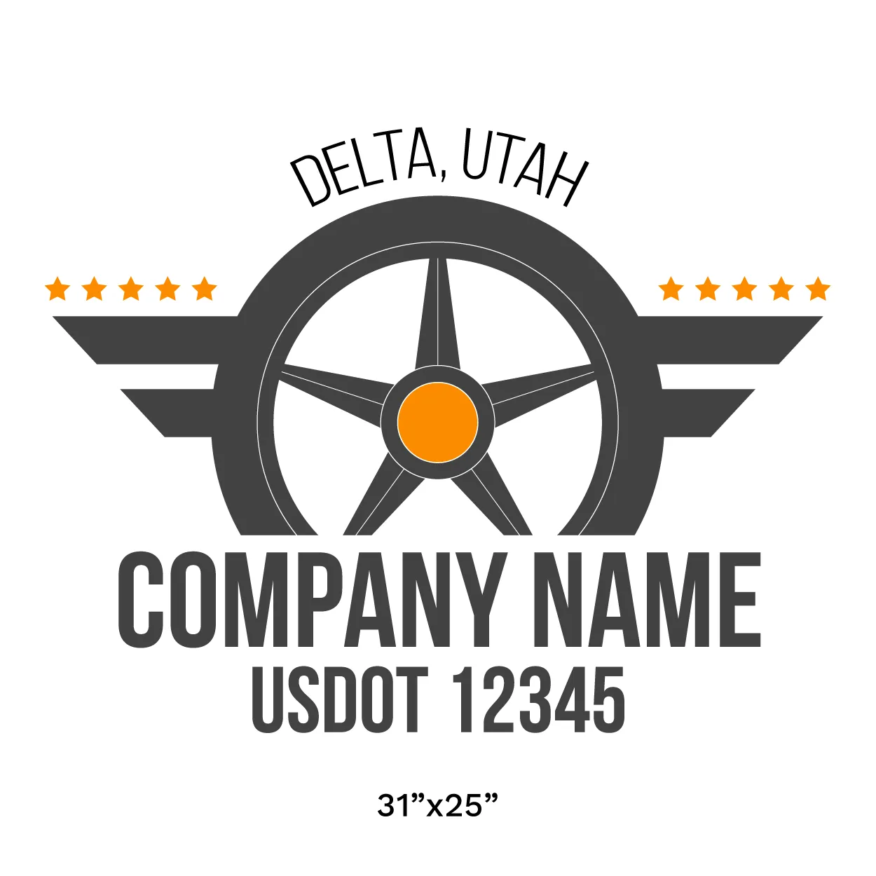 Company Name Truck Door Decal (USDOT), 2 Pack