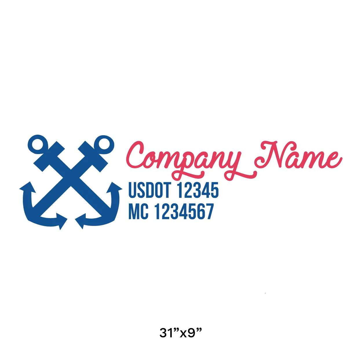 Company Name Truck Door Decal (USDOT), 2 Pack