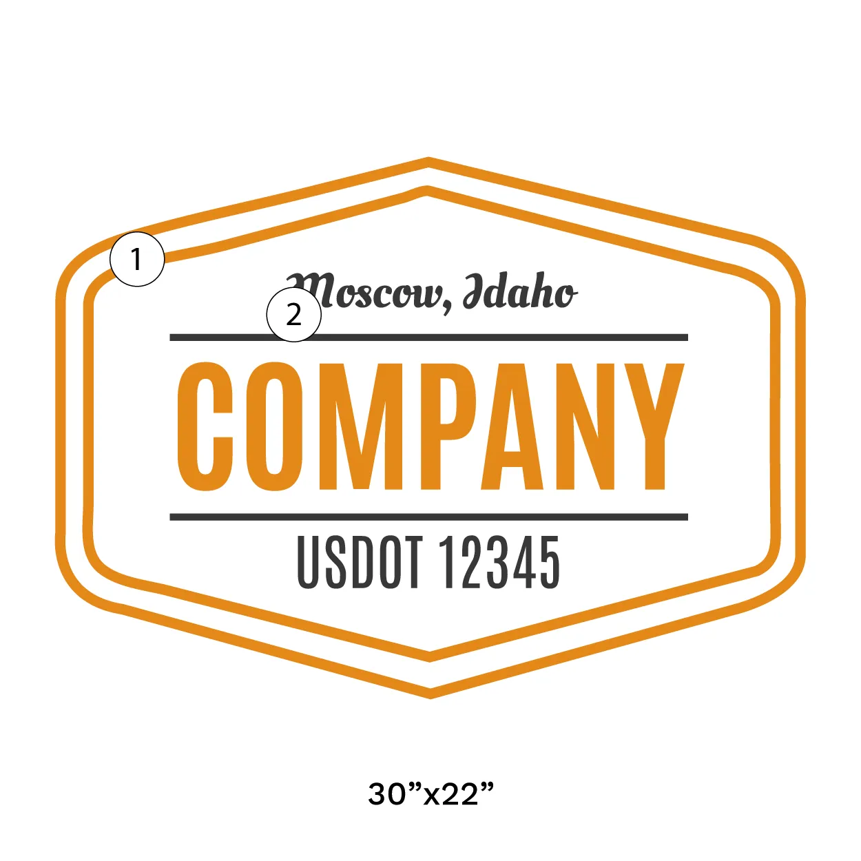 Company Name Truck Door Decal (USDOT), 2 Pack
