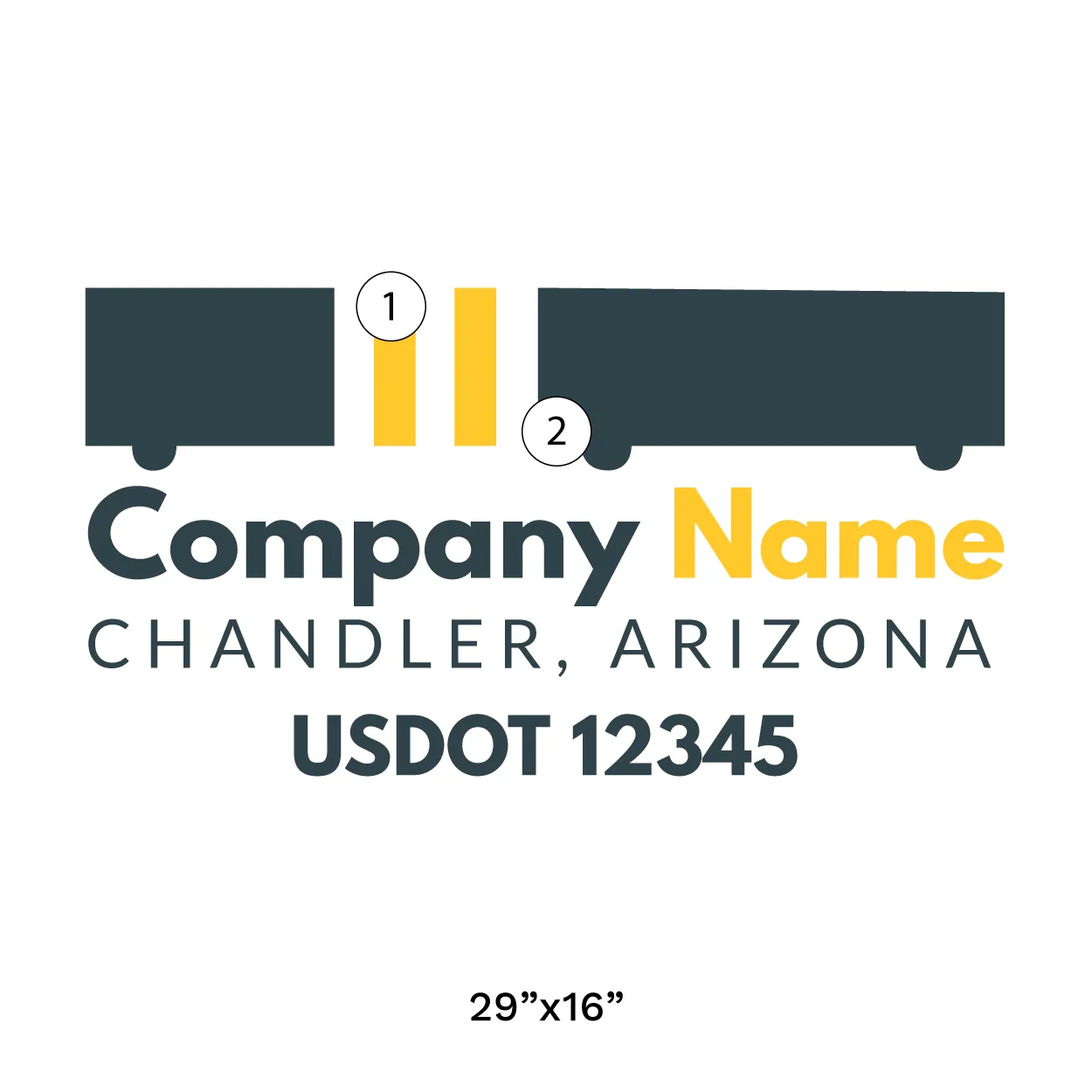 Company Name Truck Door Decal (USDOT), 2 Pack