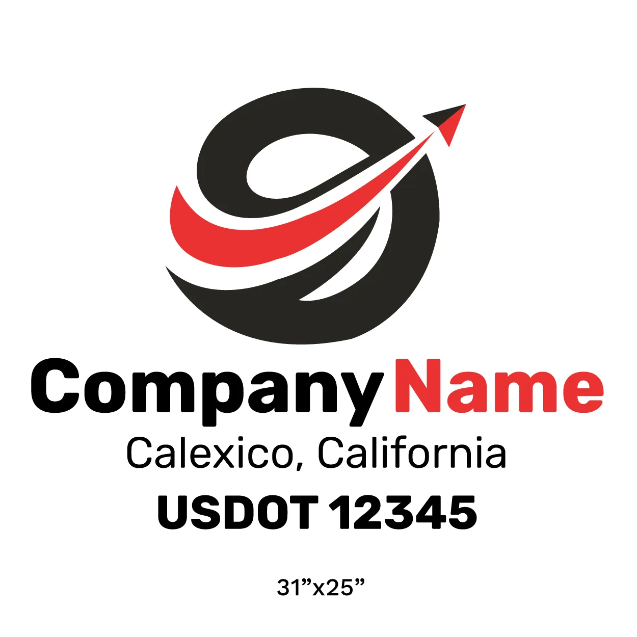 Company Name Truck Door Decal (USDOT), 2 Pack