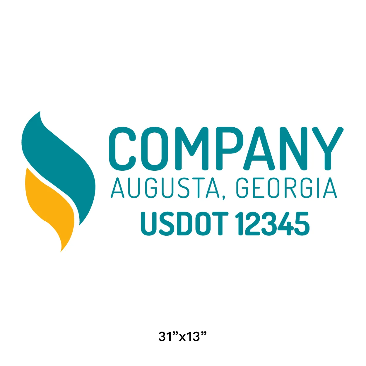 Company Name Truck Door Decal (USDOT), 2 Pack