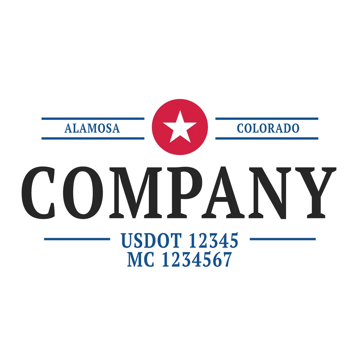 Company Name Truck Door Decal (USDOT), 2 Pack