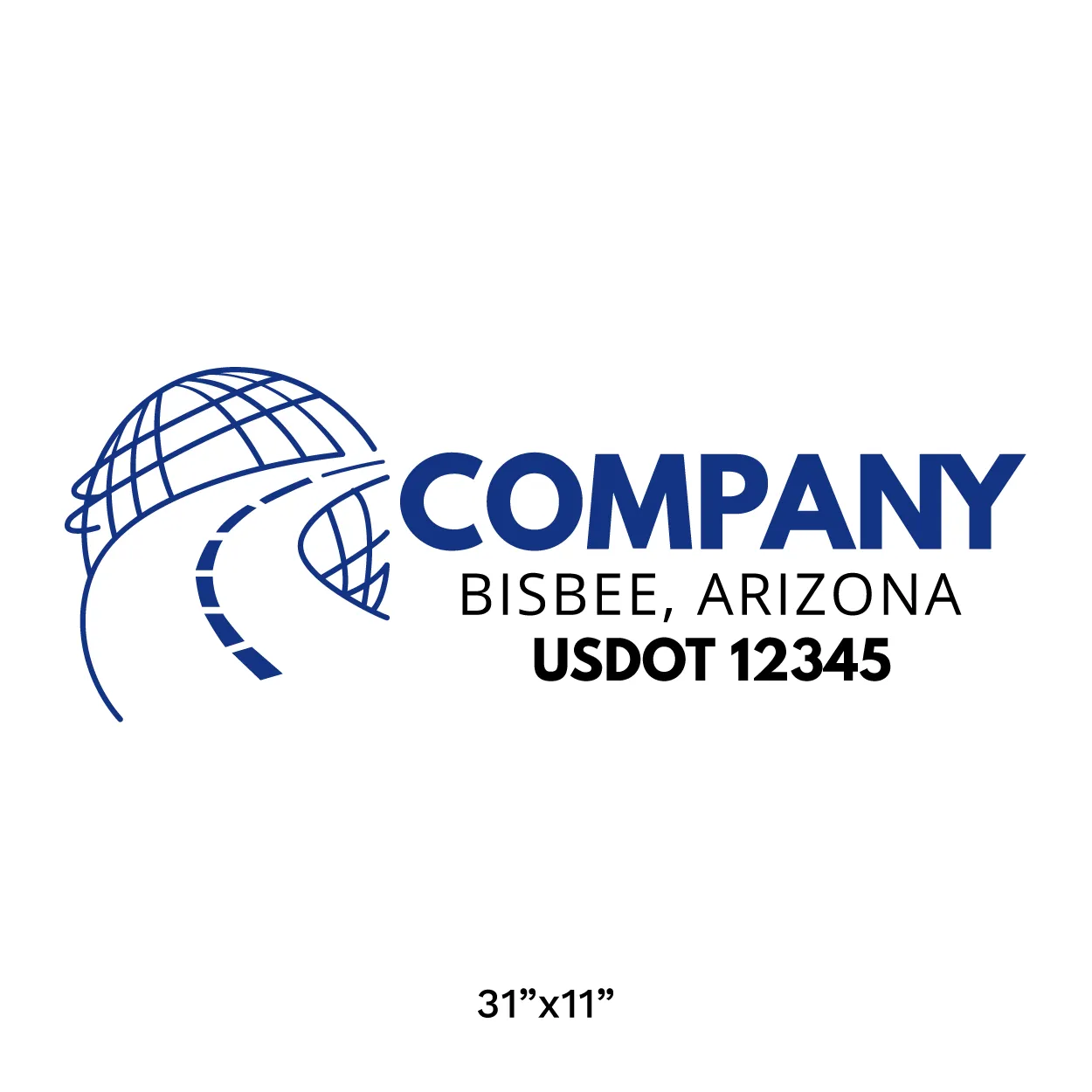 Company Name Truck Door Decal (USDOT), 2 Pack