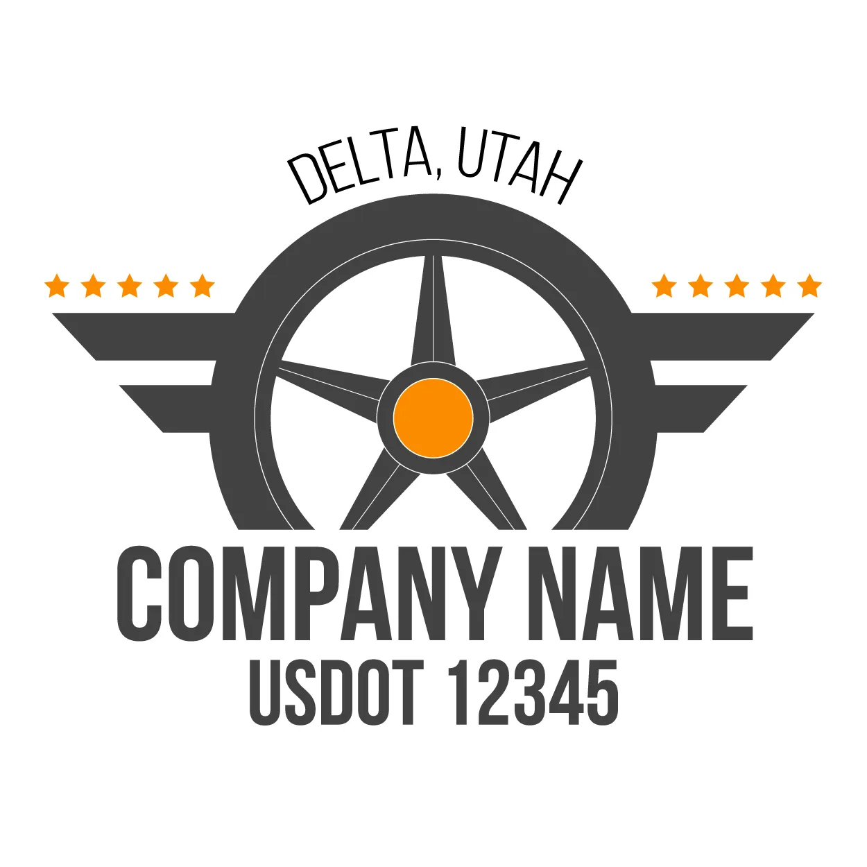 Company Name Truck Door Decal (USDOT), 2 Pack