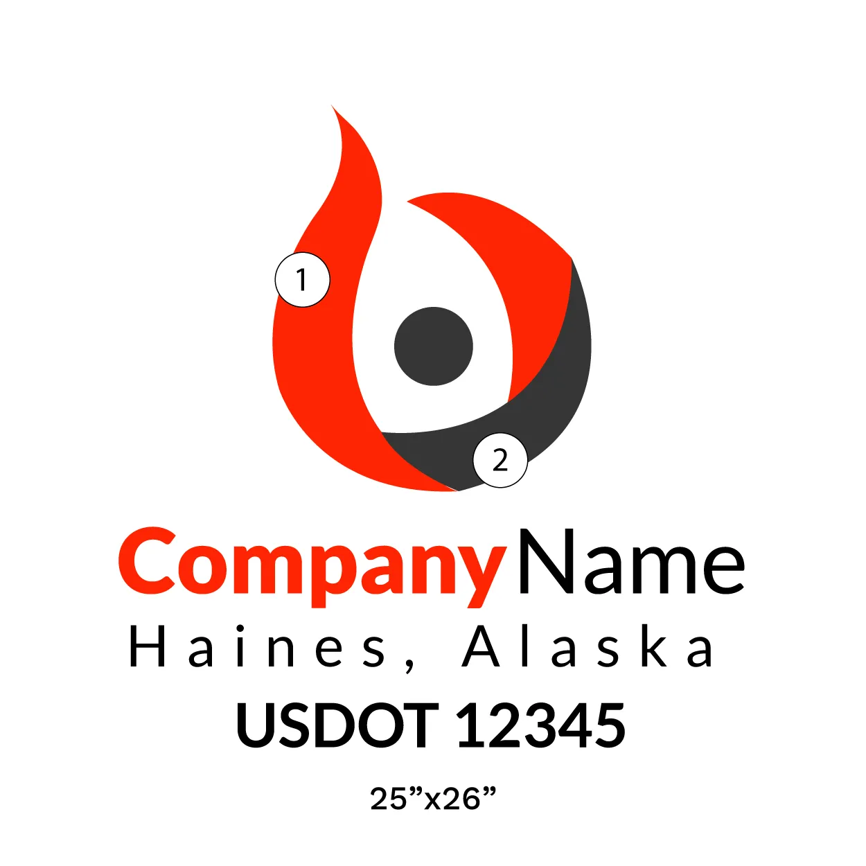 Company Name Truck Door Decal (USDOT), 2 Pack
