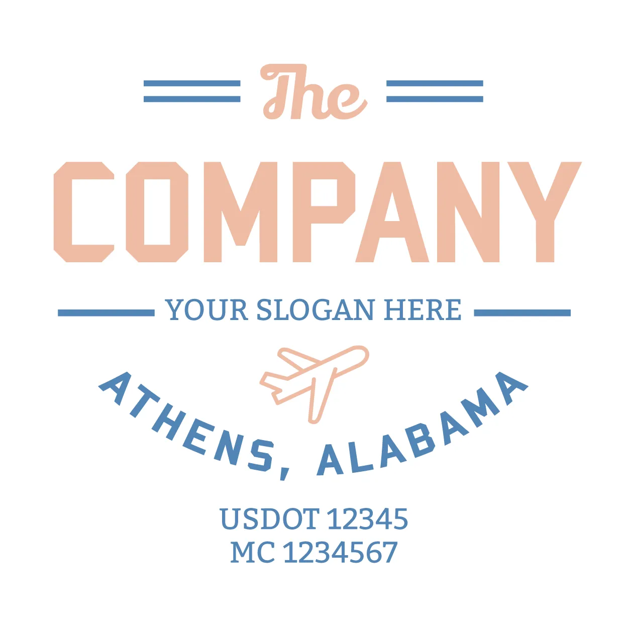 Company Name Truck Door Decal (USDOT), 2 Pack