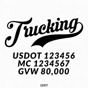 Company Truck Door Lettering With US DOT, MC & GVW Decal Sticker, 2 Pack