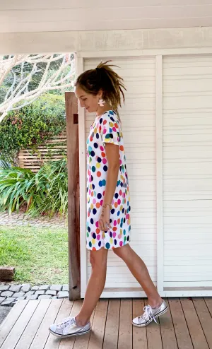 Confetti white jersey T'dress
