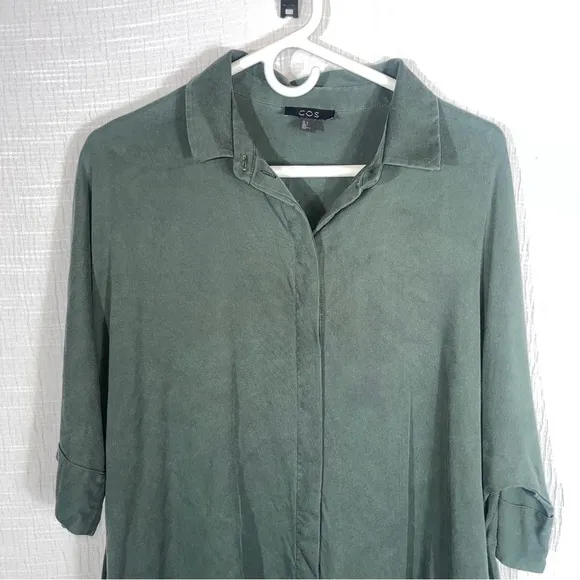 COS oversized shirt dress small lyocell boxy draped
