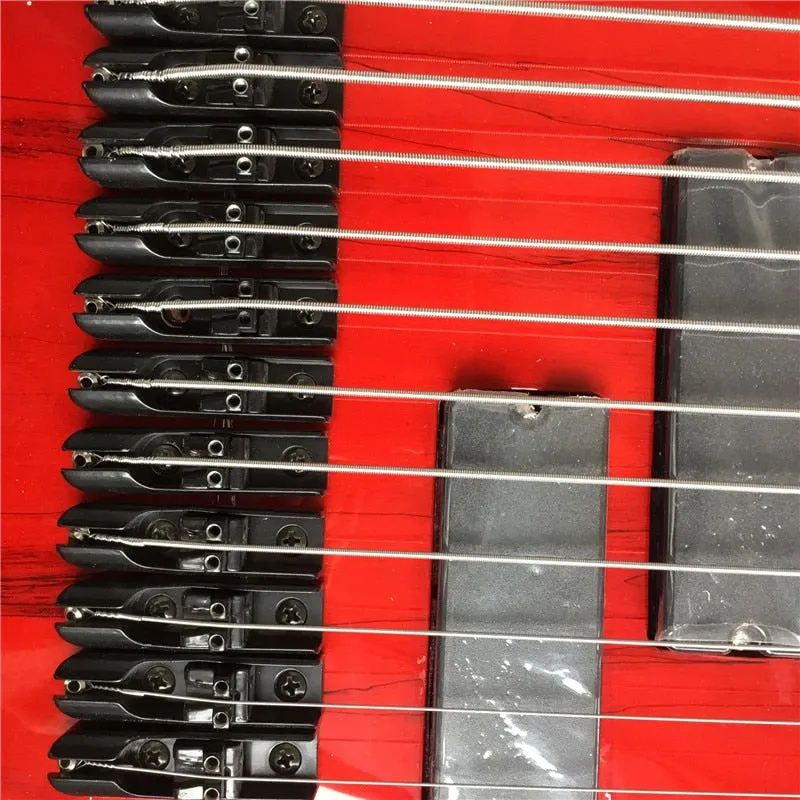 Custom 11 String Red High-quality Electric Bass Guitar