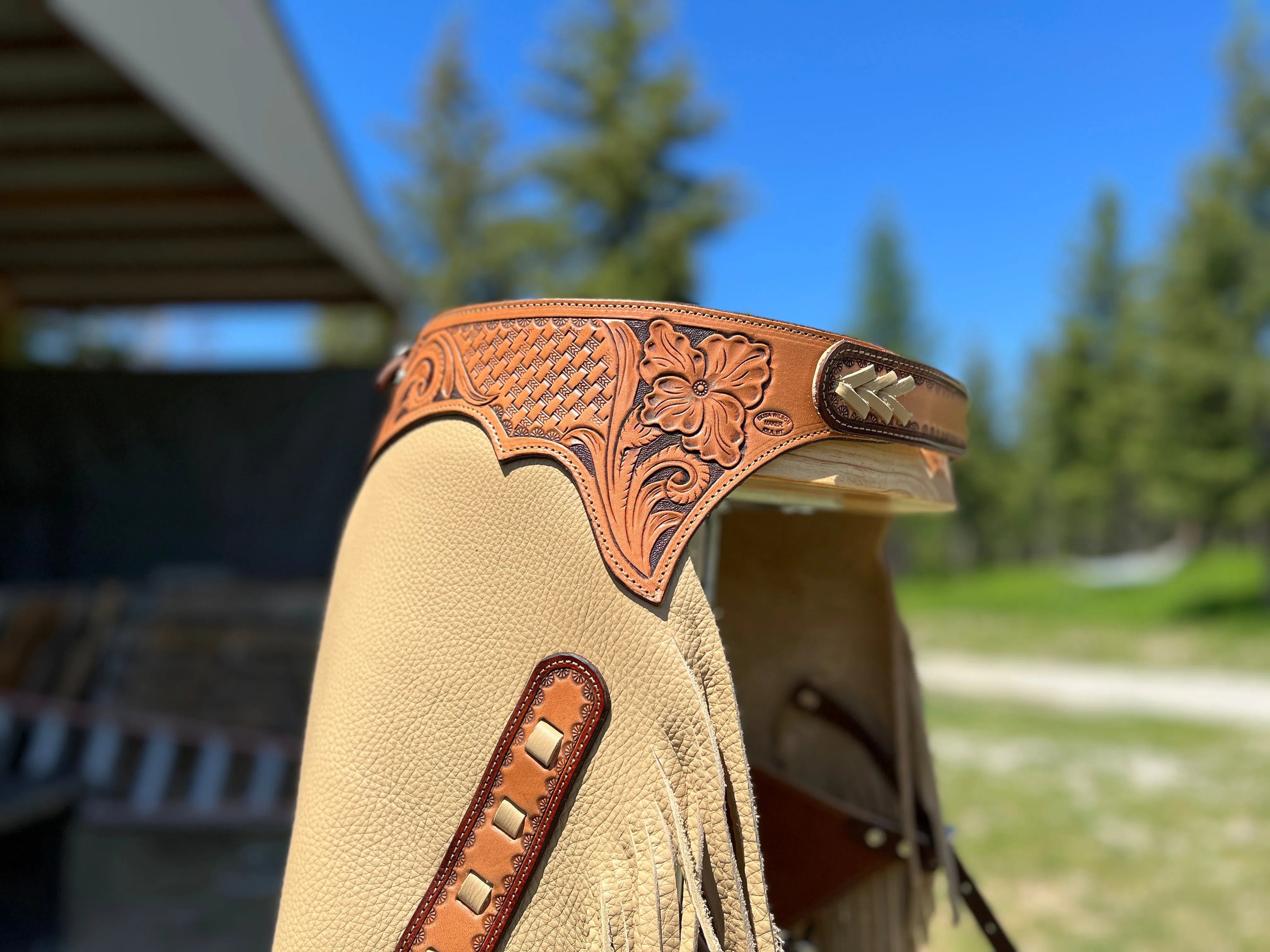 Custom Chinks Charmitas Chaps in Butter Leather