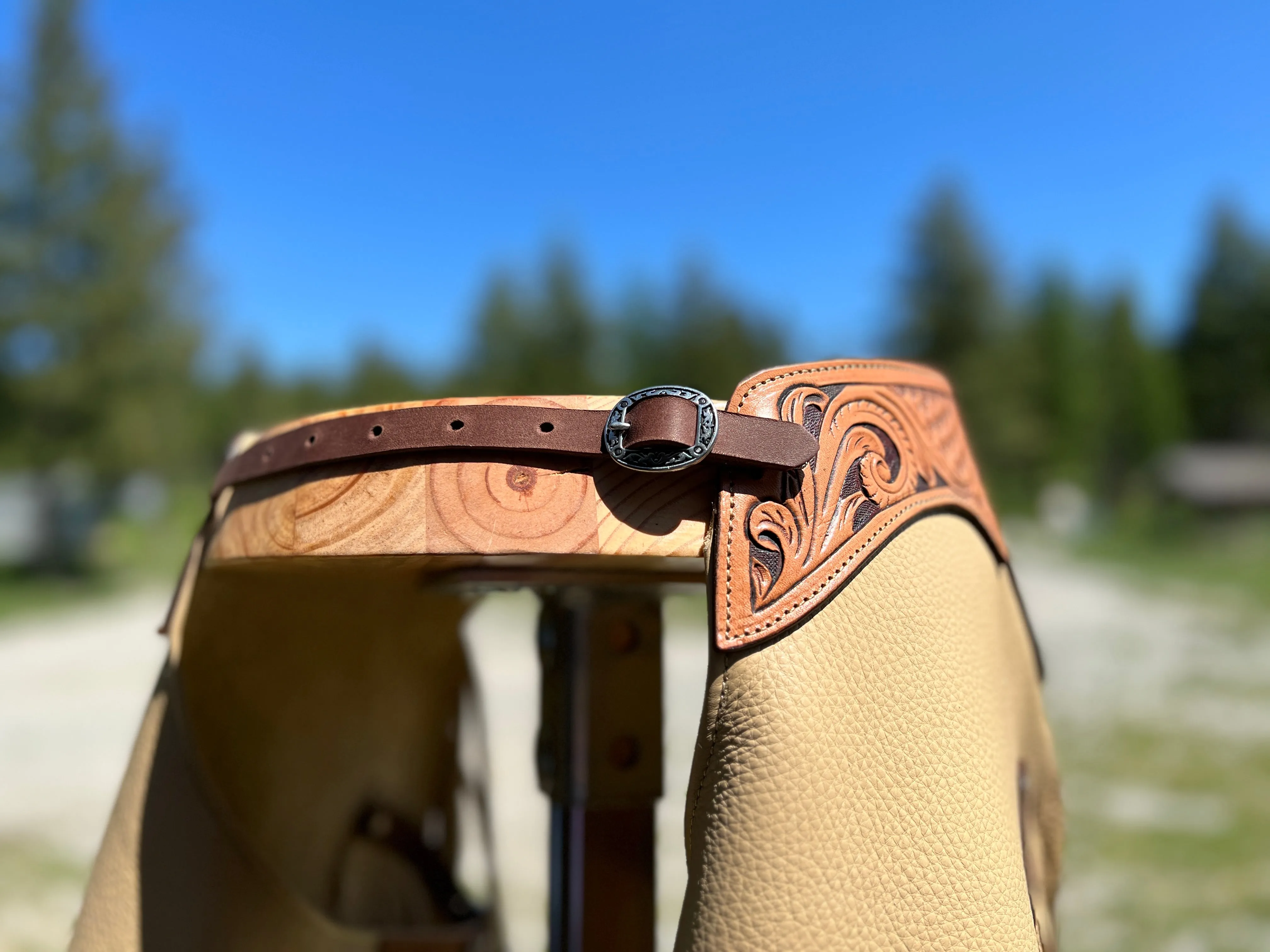 Custom Chinks Charmitas Chaps in Butter Leather