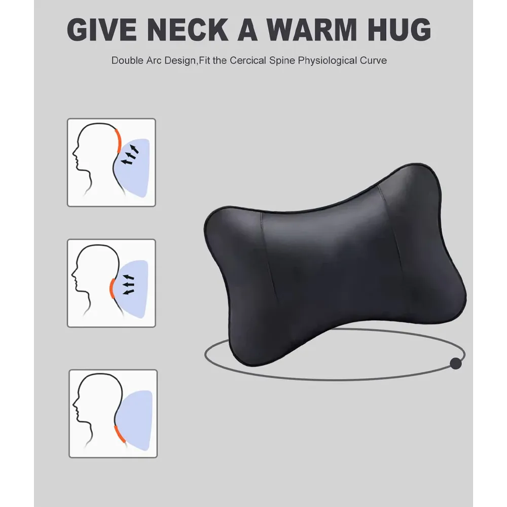 Custom Text For For Thickened Foam Car Neck Pillow, Compatible with All Cars, Soft Leather Headrest (2 Pieces) for Driving Home Office FT13990