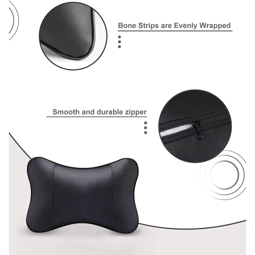 Custom Text For For Thickened Foam Car Neck Pillow, Compatible with All Cars, Soft Leather Headrest (2 Pieces) for Driving Home Office FT13990