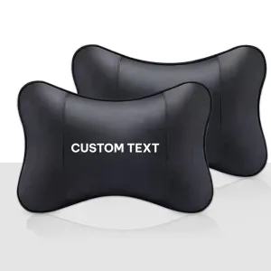 Custom Text For For Thickened Foam Car Neck Pillow, Compatible with All Cars, Soft Leather Headrest (2 Pieces) for Driving Home Office FT13990