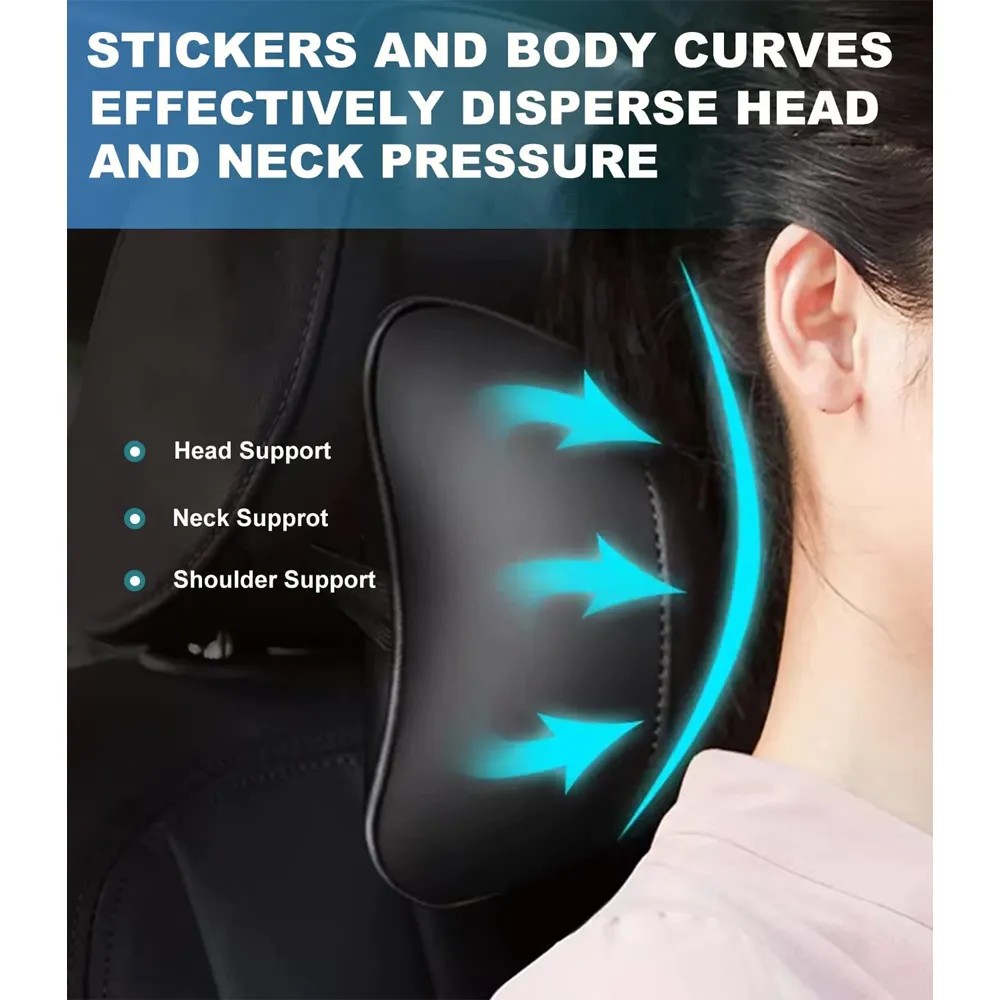 Custom Text For For Thickened Foam Car Neck Pillow, Compatible with All Cars, Soft Leather Headrest (2 Pieces) for Driving Home Office FT13990