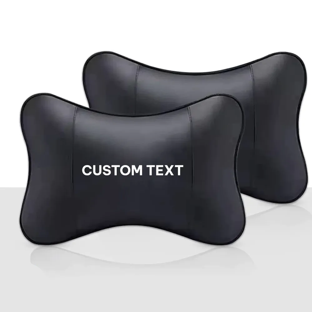 Custom Text For For Thickened Foam Car Neck Pillow, Compatible with All Cars, Soft Leather Headrest (2 Pieces) for Driving Home Office FT13990
