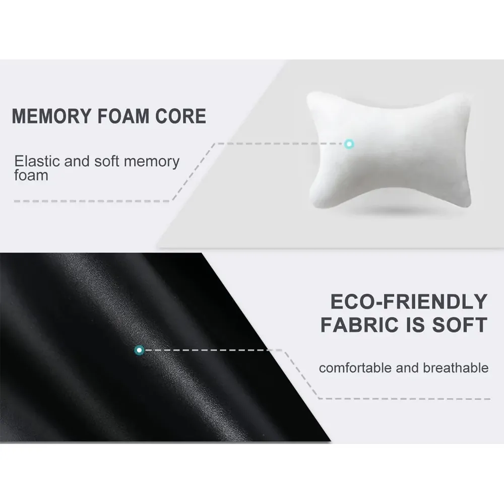 Custom Text For For Thickened Foam Car Neck Pillow, Compatible with All Cars, Soft Leather Headrest (2 Pieces) for Driving Home Office FT13990