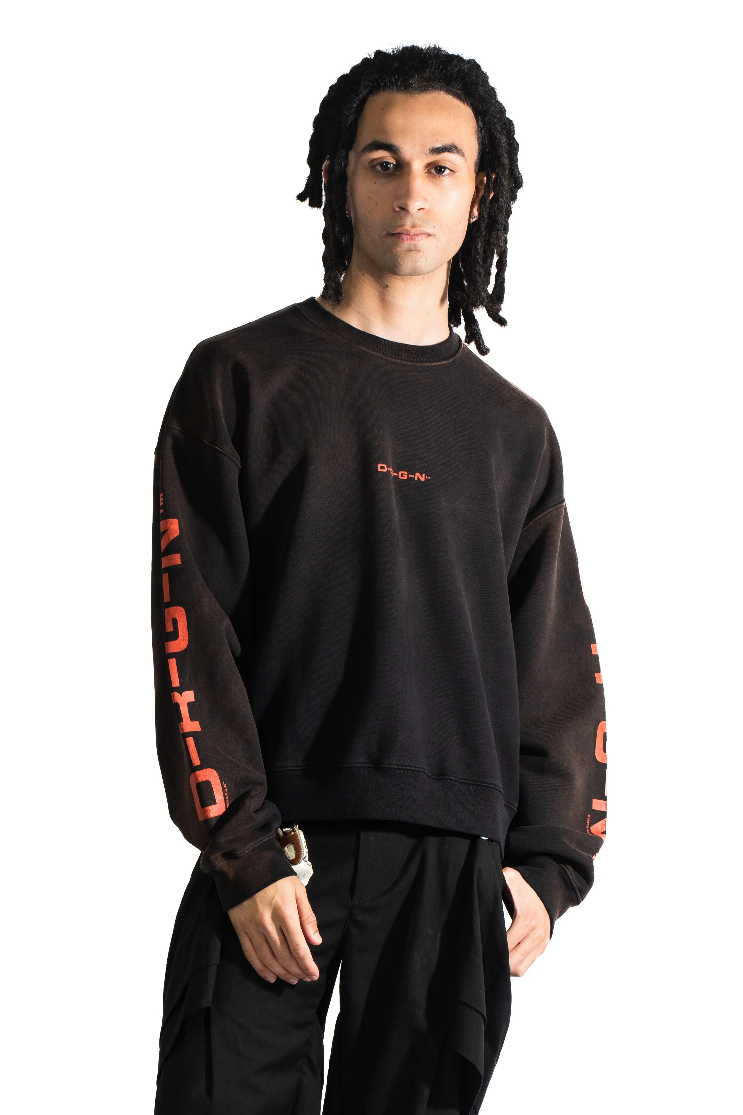 D-R-G-N Origins Bleached Crew Bleached Black