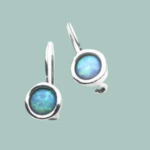 Dangle earrings sterling silver earrings blue opals or other gemstones. Israeli jewelry Bluenoemi