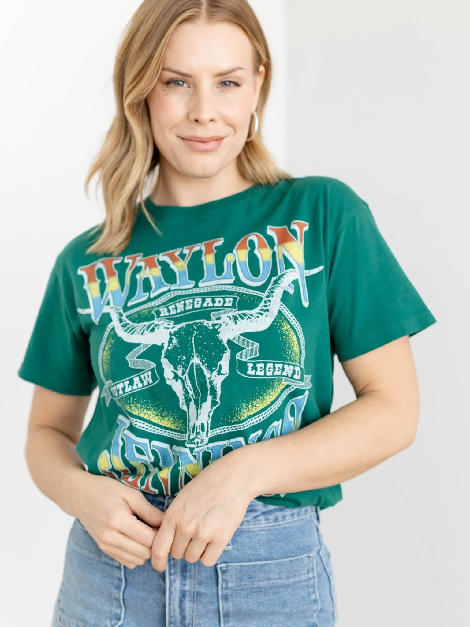 Daydreamer Waylon Jennings Outland Legend Boyfriend Tee
