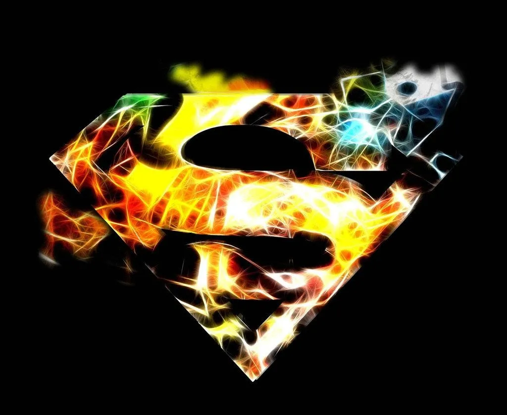 DC Comics Superman Logo Saturated Official Men's T-shirt (Black)