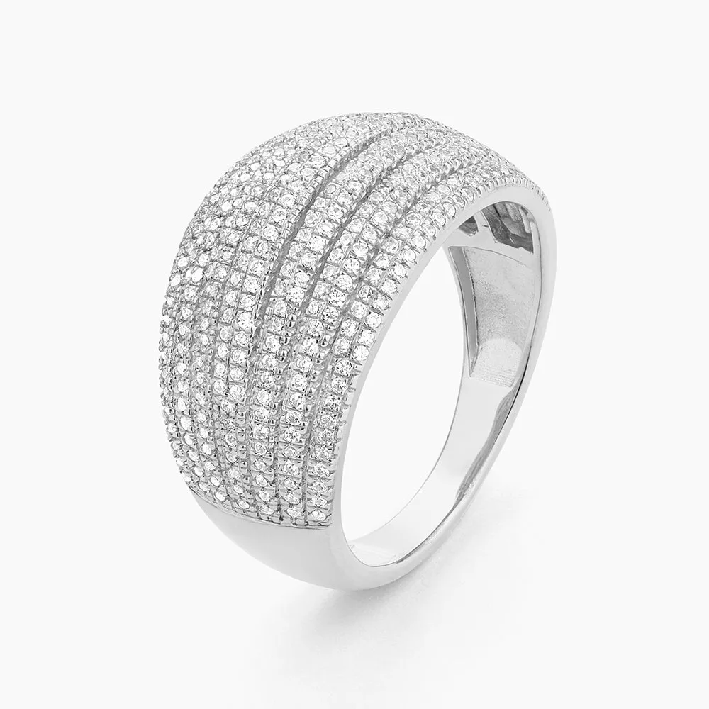 Diamond Rows Statement Ring