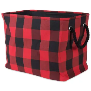 DII Polyester Storage Basket or Bin with Durable Cotton Handles, Home Organizer Solution for Office, Bedroom, Closet, Toys, Laundry, Medium, Red & Black