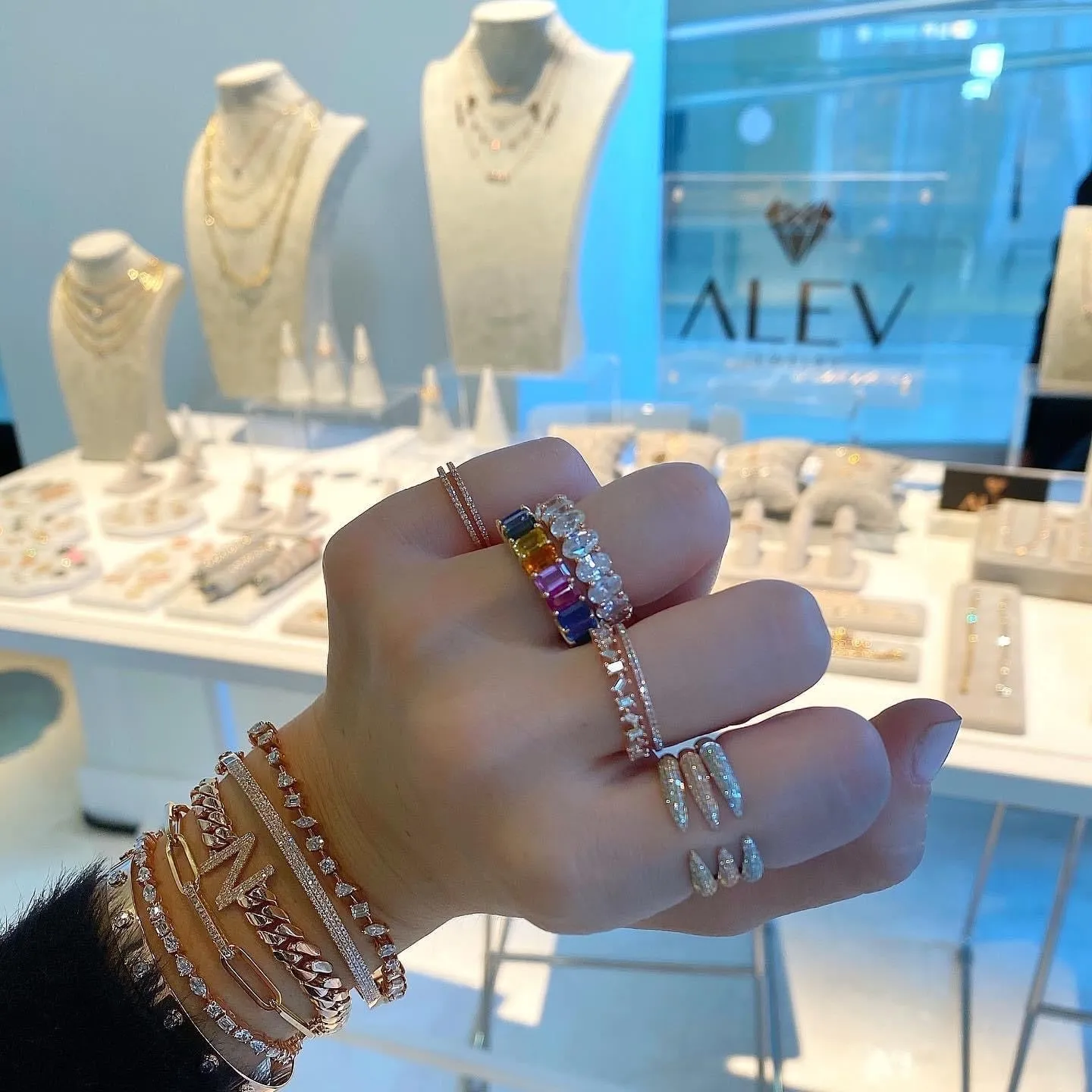 Double Band Disorganized Baguette Ring