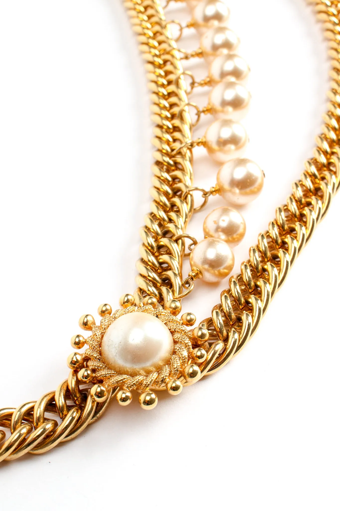 Draped Pearl Fringe Chain Belt