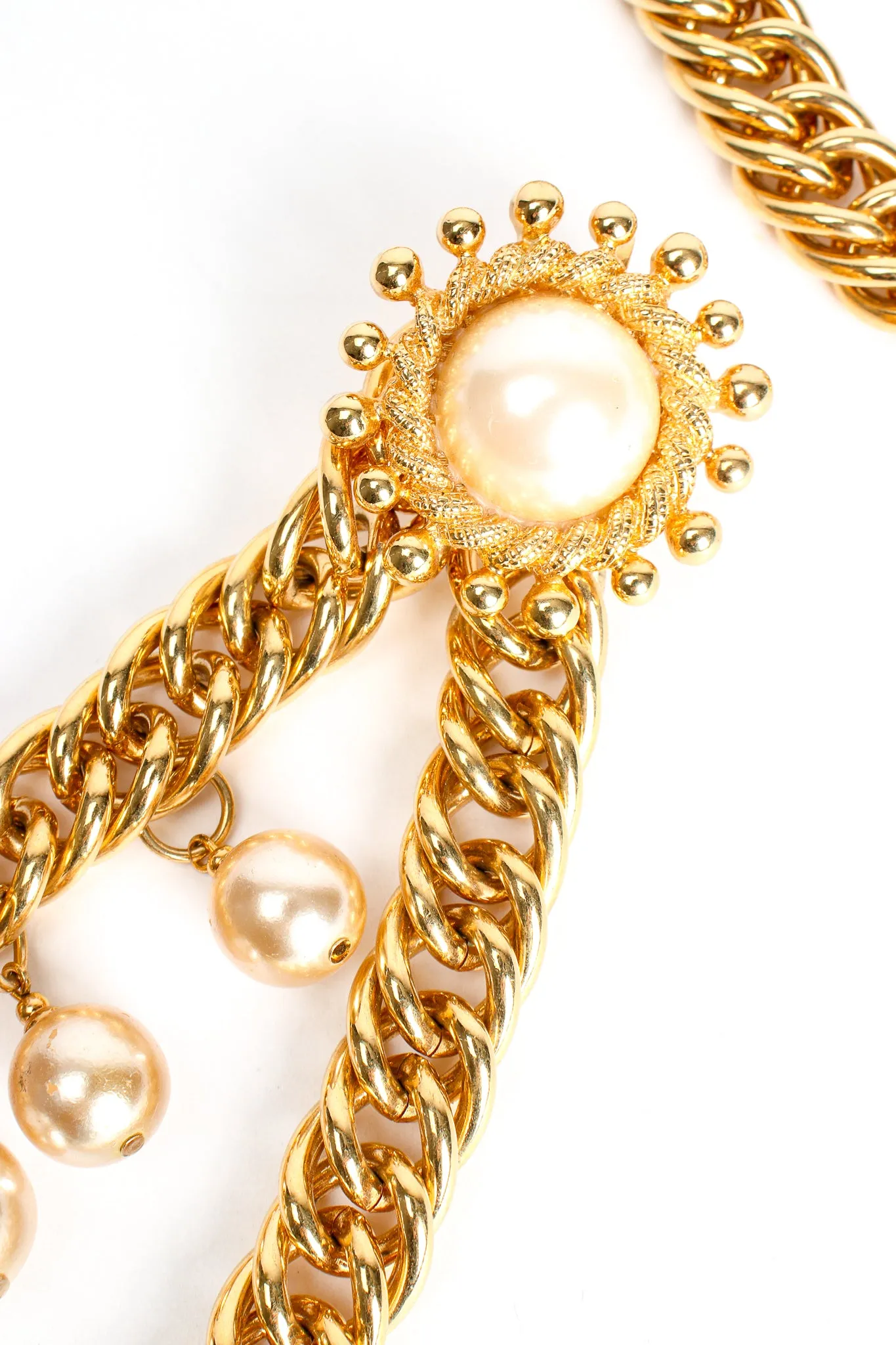 Draped Pearl Fringe Chain Belt