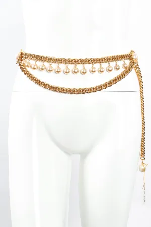 Draped Pearl Fringe Chain Belt
