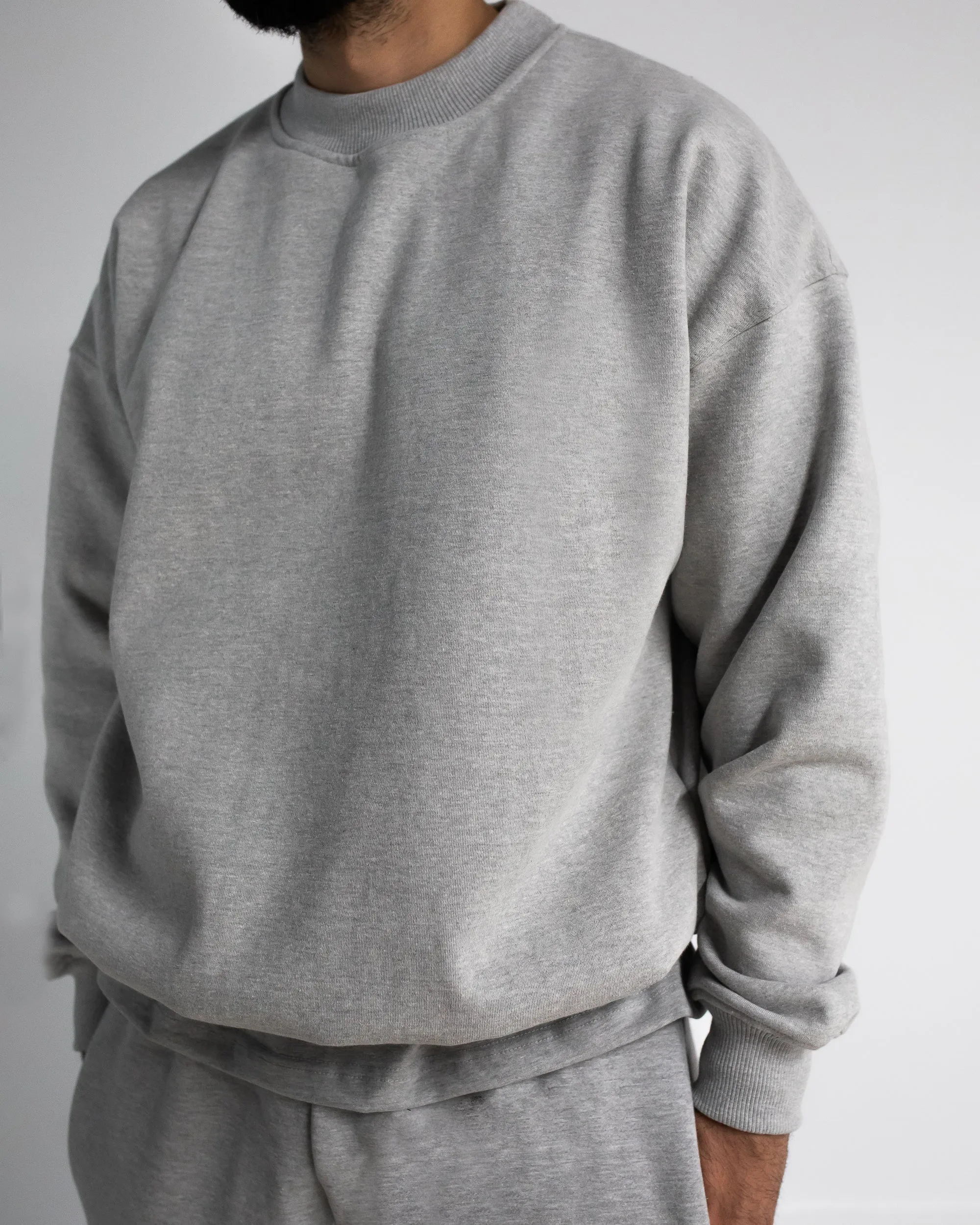 Drop Shoulder Crewneck - Grey