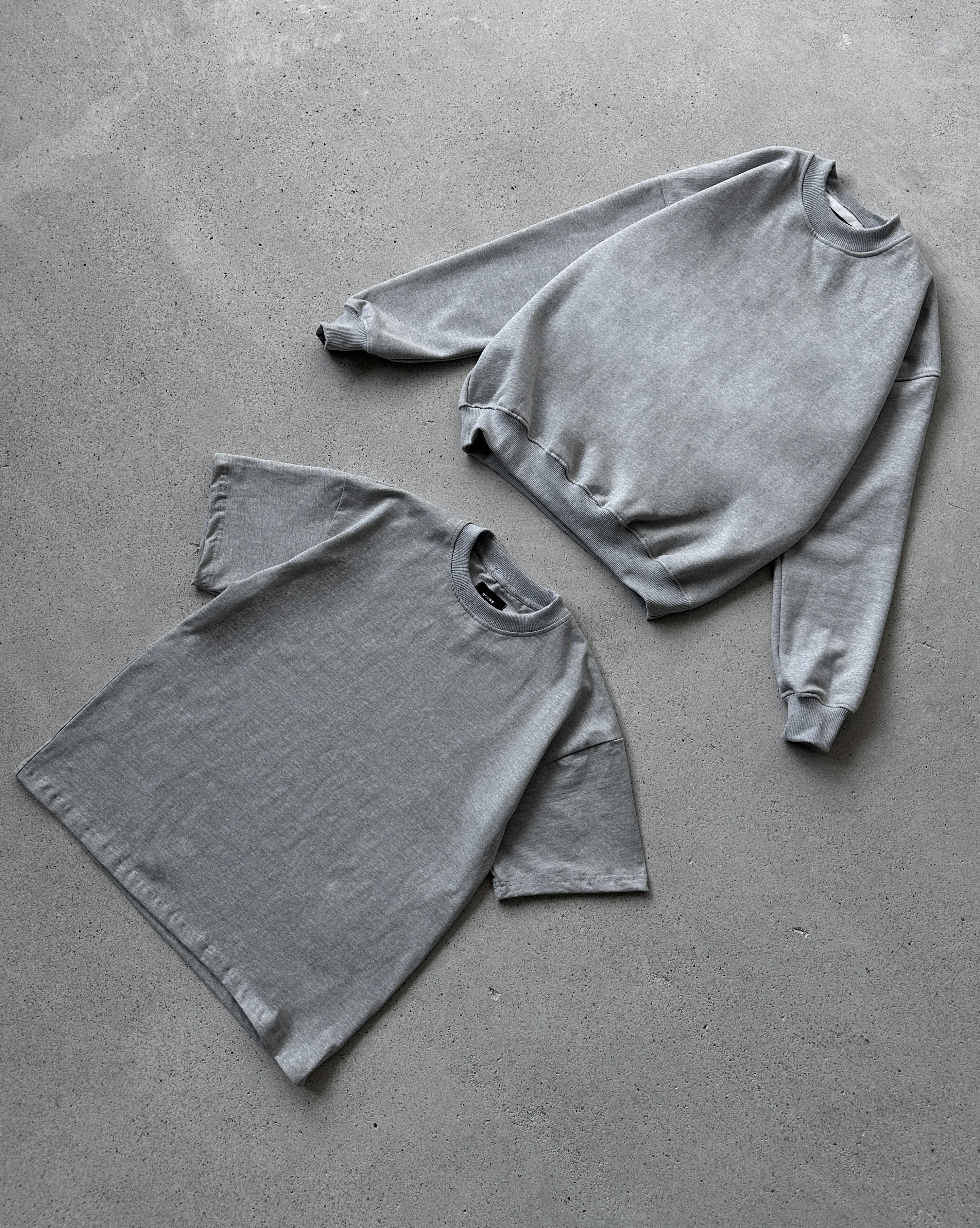 Drop Shoulder Crewneck - Grey