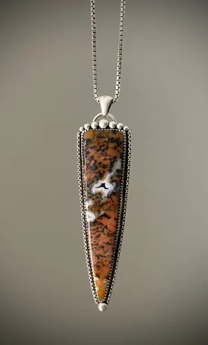 Druzy Honey Dendrite Dagger Pendant