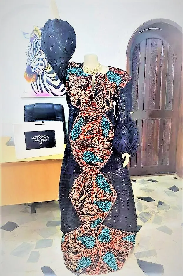 DRY LACE AND ANKARA DRESS