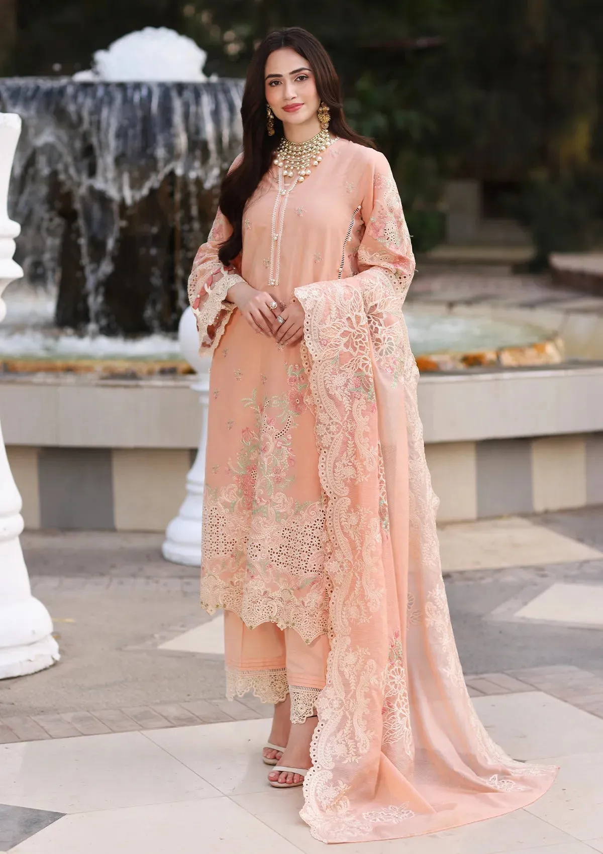 ECF-09 MAGNOLIA | Elaf Premium festive Chikankari collection2023