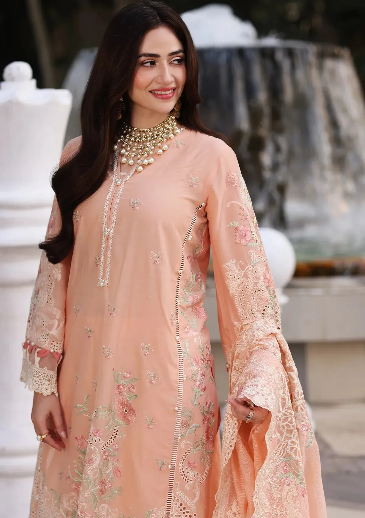 ECF-09 MAGNOLIA | Elaf Premium festive Chikankari collection2023