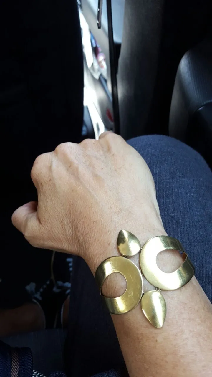 Eclectic  statement gold bracelet.