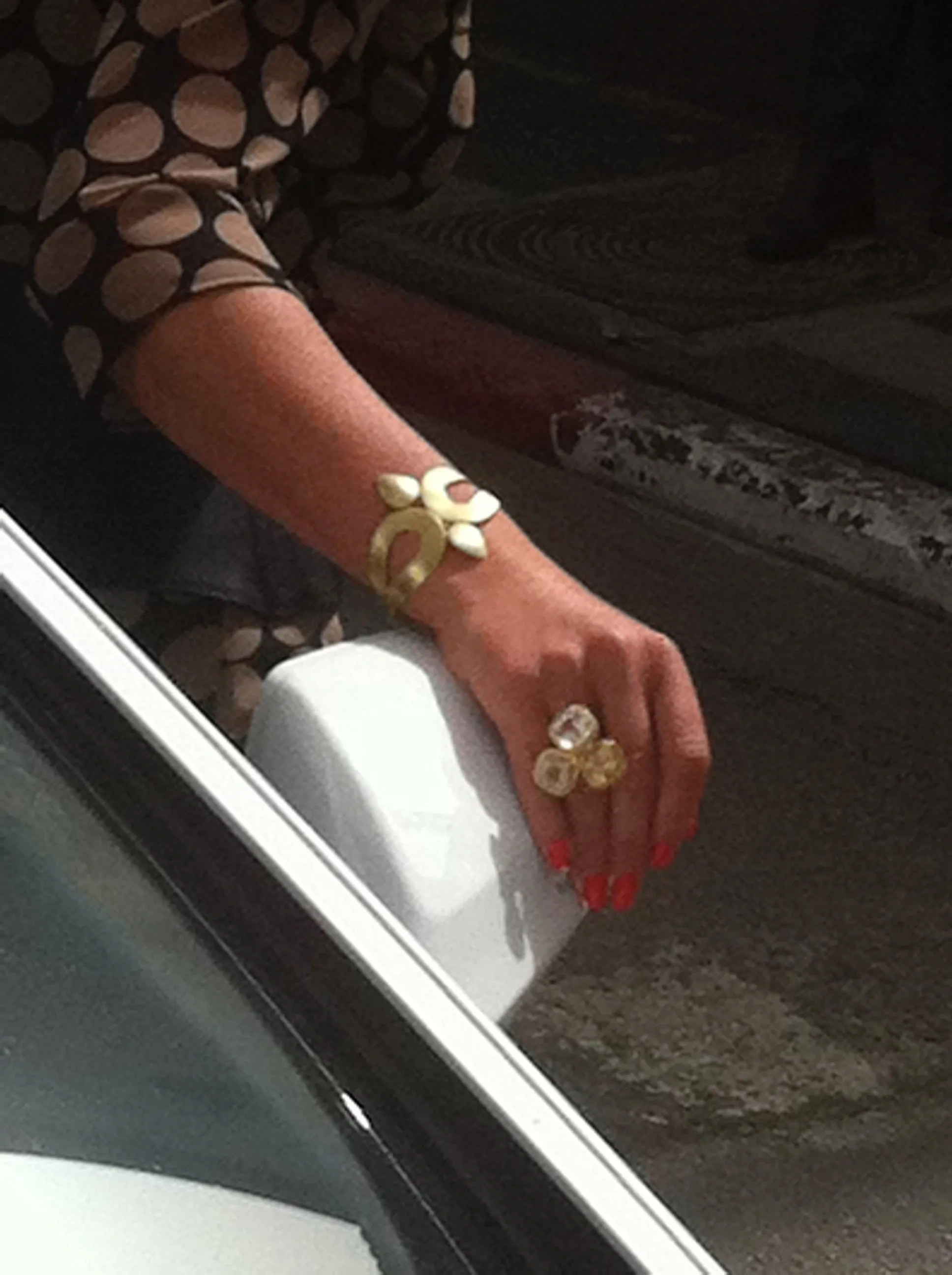 Eclectic  statement gold bracelet.