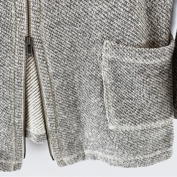 Eileen Fisher Organic Cotton Terry Zip Jacket in Ash Gray S
