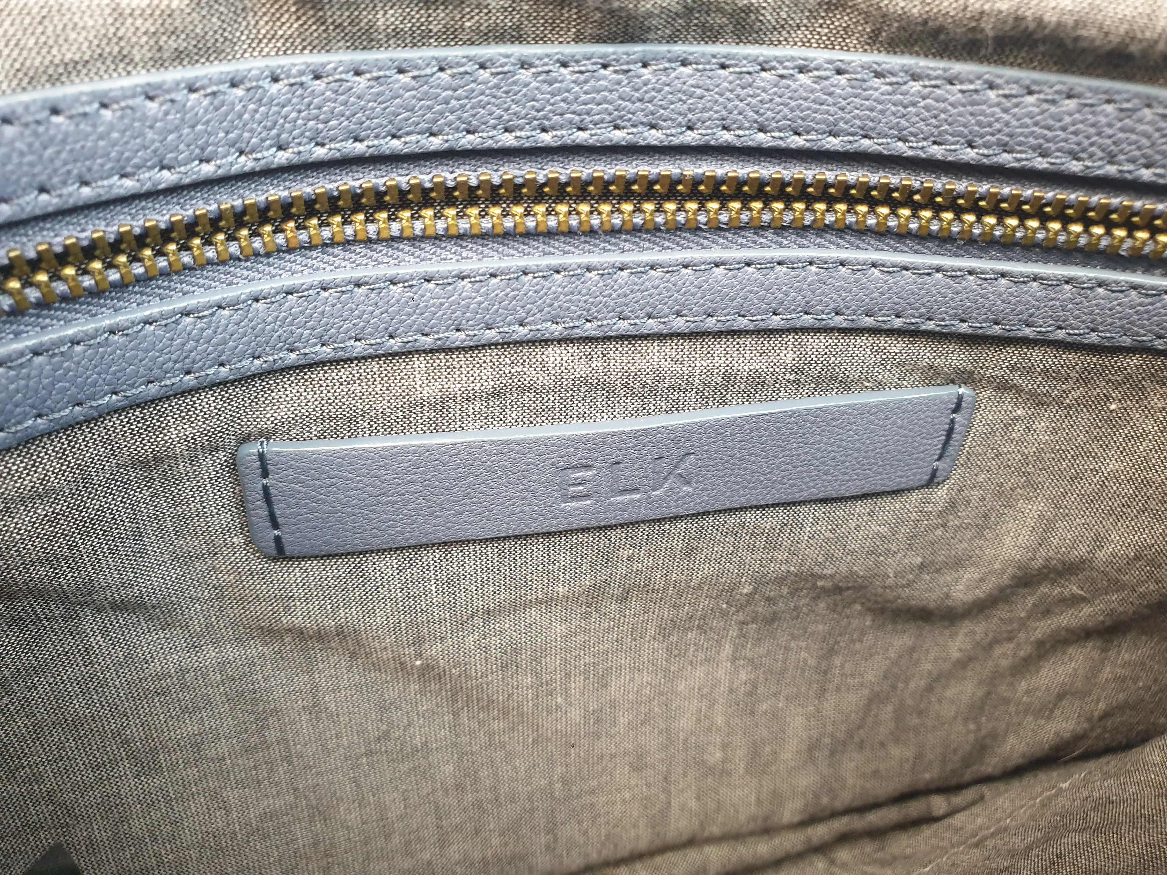 Elk soft blue leather adjustable bag