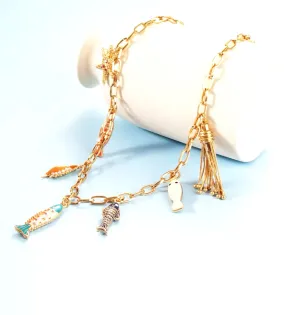 Enameled Small Fish Charm Necklace | Erika Williner Designs