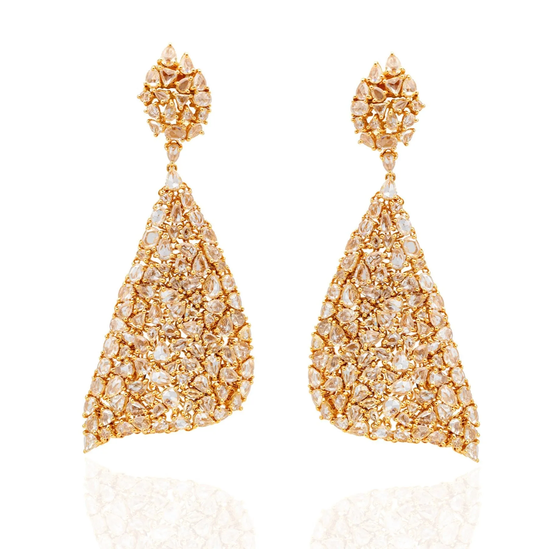 Enchanted Evening Vega Diamond Earrings in Yellow Gold