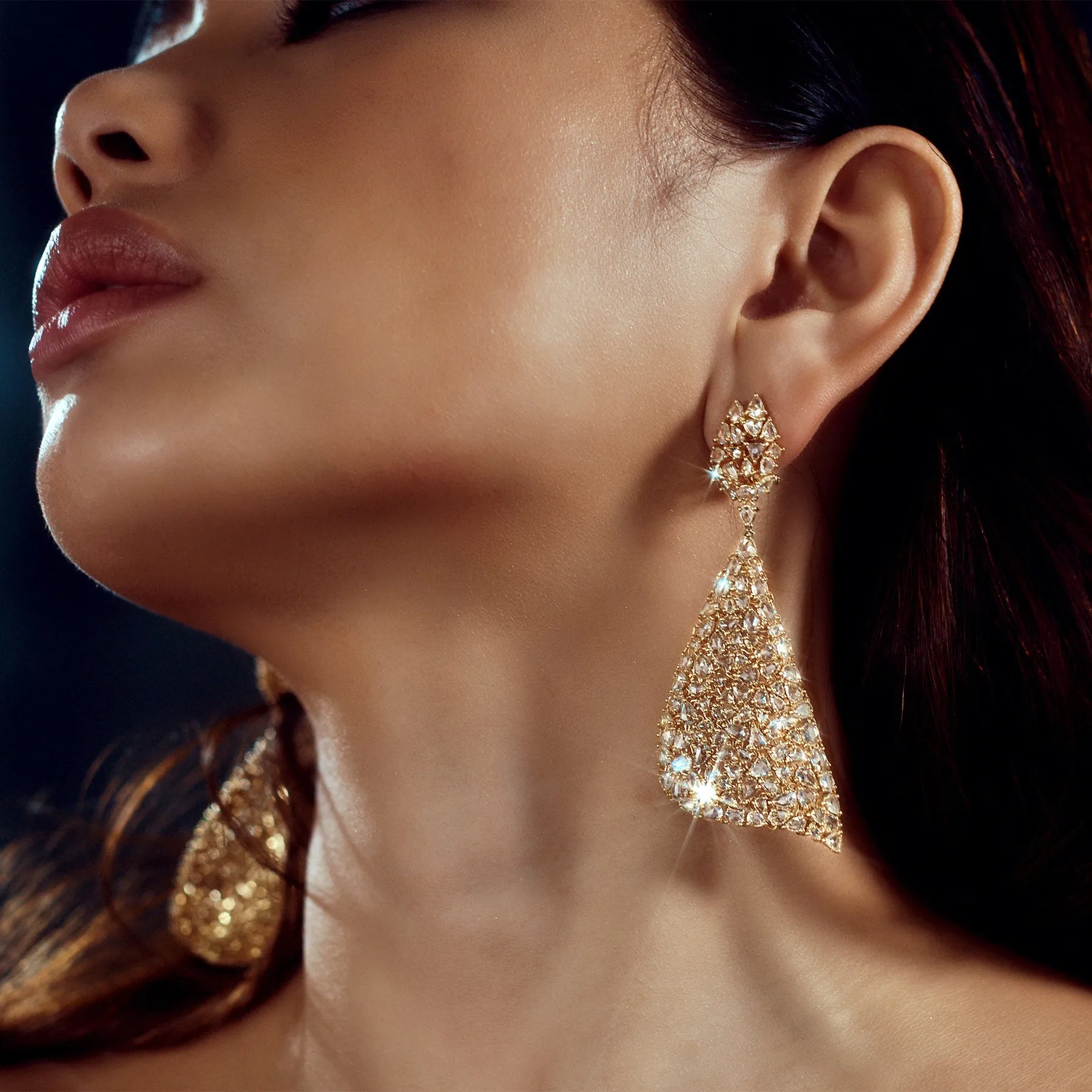 Enchanted Evening Vega Diamond Earrings in Yellow Gold