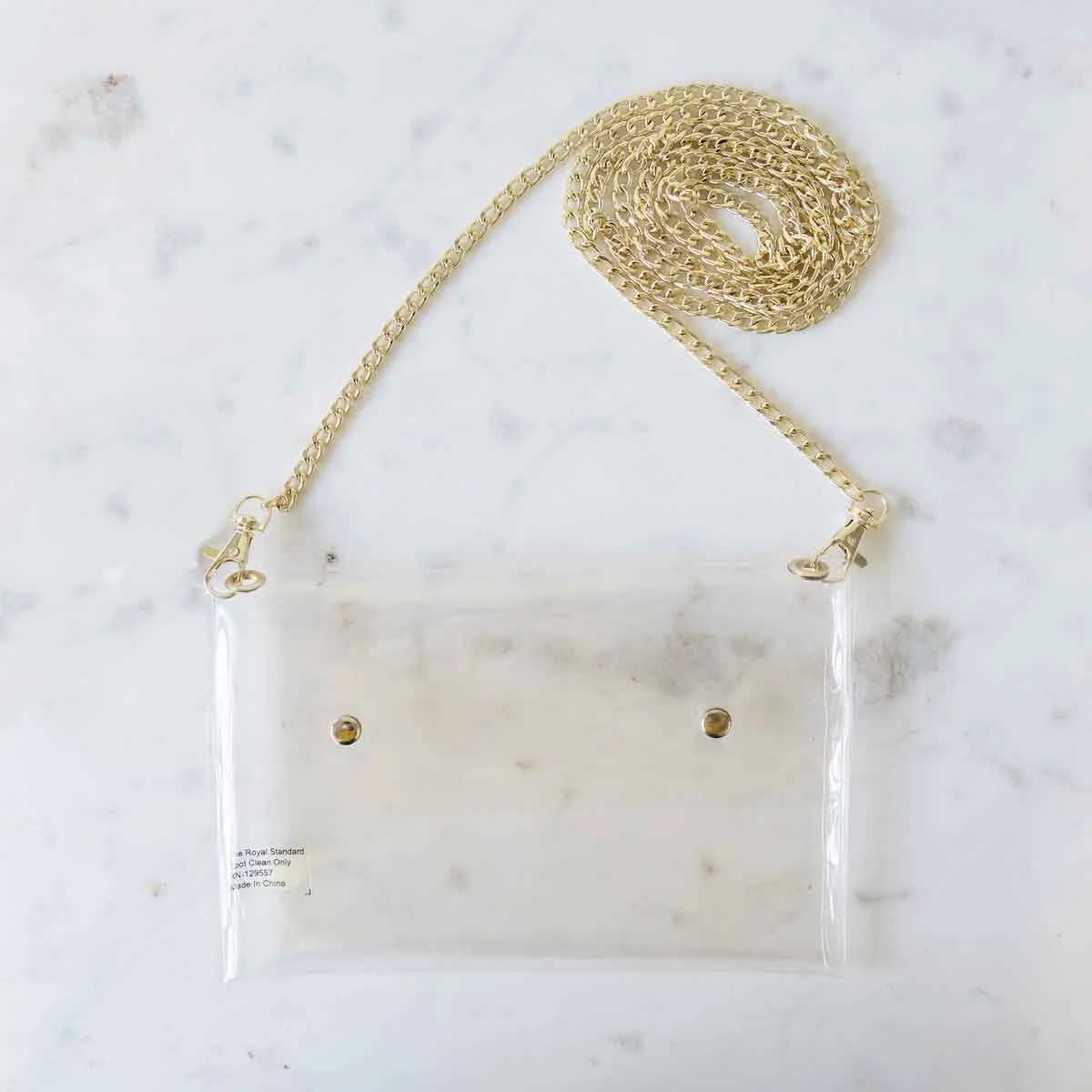 Envelope Clear Crossbody  Clear/Gold   8.5x5.5