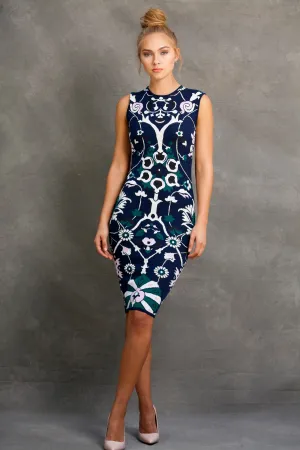 Erika Floral Jacquard Dress