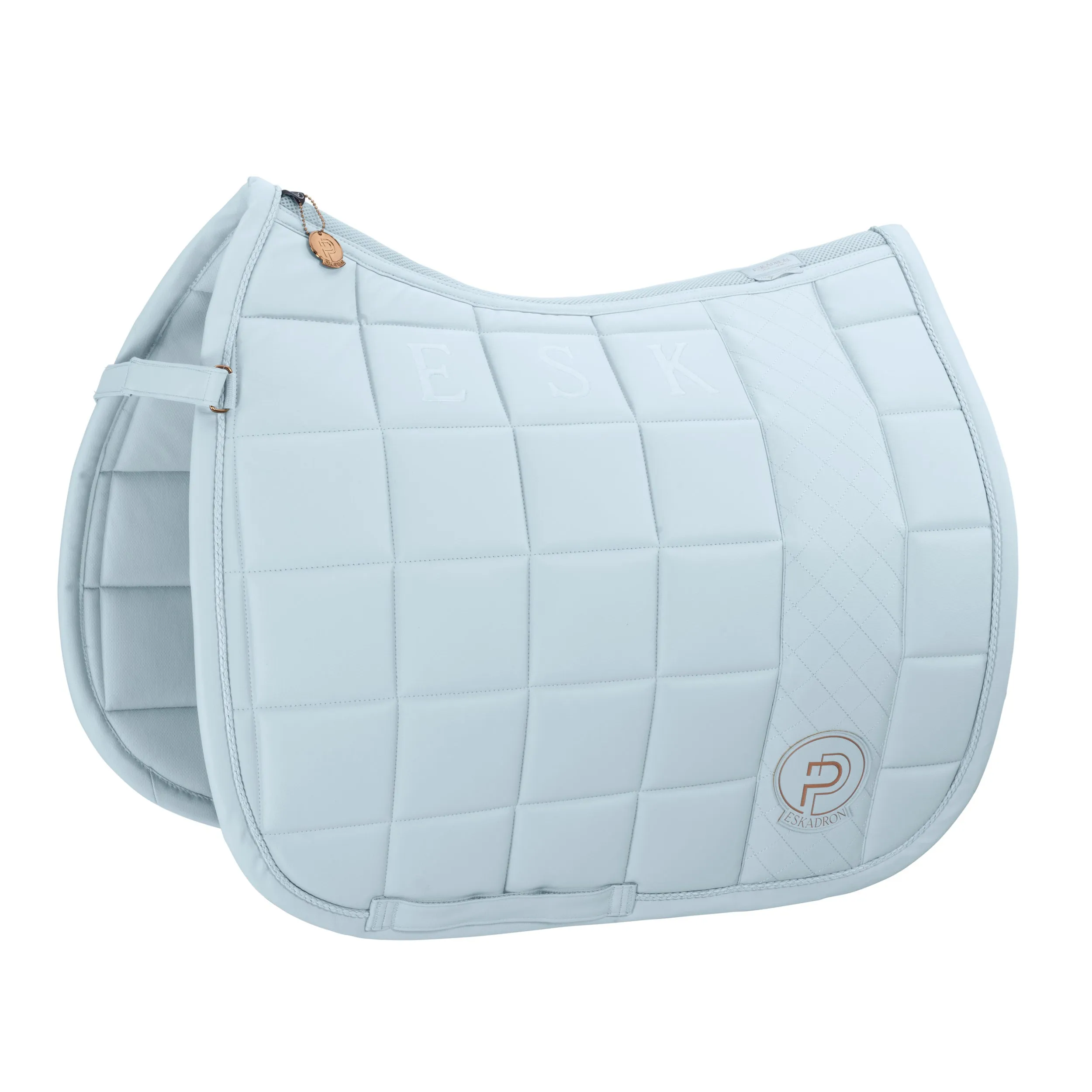 Eskadron Platinum Powder blue faux leather big square saddlepad