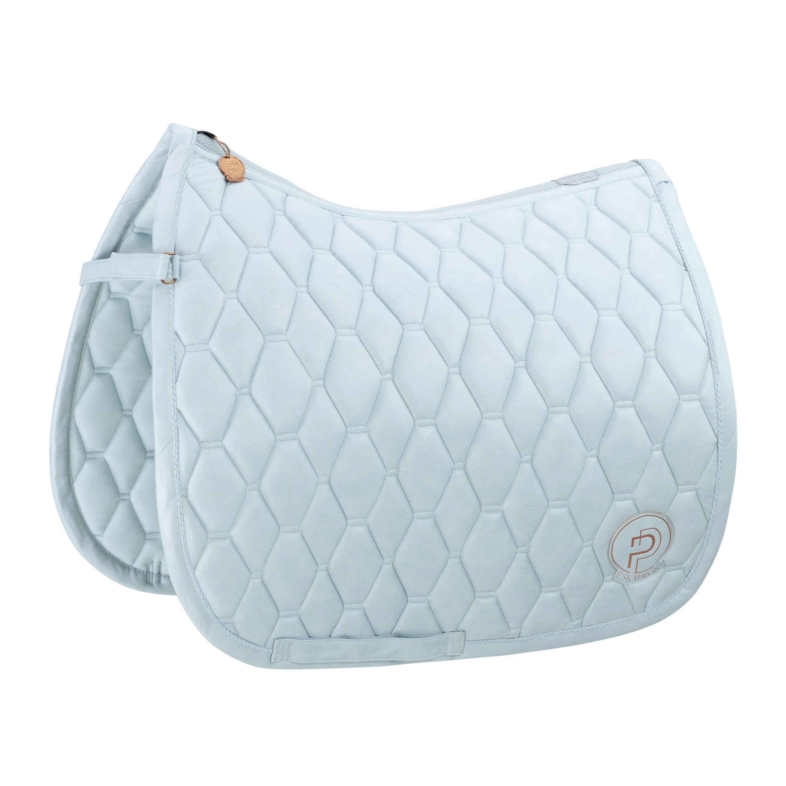 Eskadron Platinum Powder Blue metallic faux leather saddlepad
